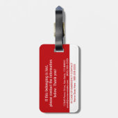 Étiquette À Bagage HELLO j'ai une identification de démence (Dos Vertical)