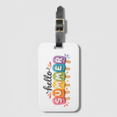 Étiquette À Bagage Hello Summer Faux Yarn Design (Devant Vertical)