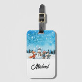 Étiquette À Bagage Hello Winter Personalized Luggage Tag (Devant Vertical)