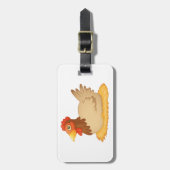 Étiquette À Bagage Hen assis sur le nid mûre animal de ferme (Devant Vertical)