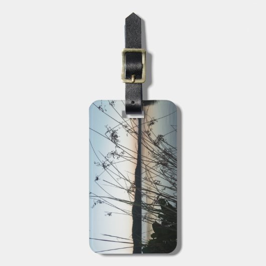 Étiquette À Bagage Herbes au lac Sunset (Devant Vertical)