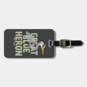 Étiquette À Bagage Héron de grand bleu enorme (Devant horizontal)