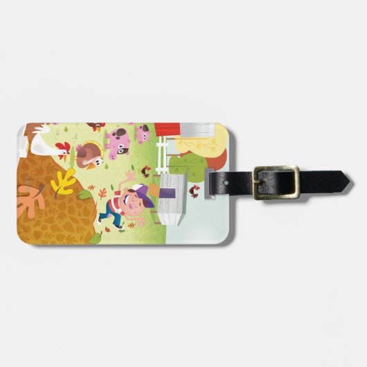 Étiquette À Bagage Heure de compter - la basse cour (Devant horizontal)