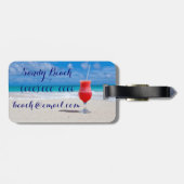 Étiquette À Bagage Heure de détendre la boisson tropicale (Dos horizontal)