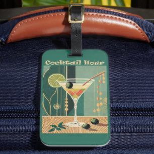 Étiquette À Bagage Heure du cocktail design milieu de siècle