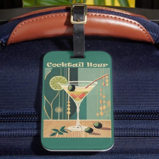 Étiquette À Bagage Heure du cocktail design milieu de siècle (Insitu Rectoal 2)