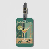 Étiquette À Bagage Heure du cocktail design milieu de siècle (Devant Vertical)