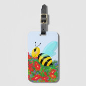 Étiquette À Bagage heureuse abeille (Devant Vertical)