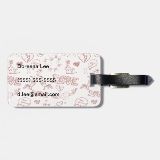Étiquette À Bagage Heureuse Sainte-Valentin (Dos horizontal)