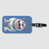 Étiquette À Bagage Heureux le Bulldog (Devant Horizontal)