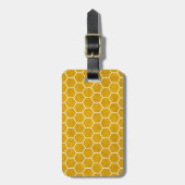 Étiquette À Bagage Hexagone Motif Hexagon Jaune (Devant Vertical)