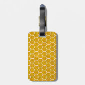 Étiquette À Bagage Hexagone Motif Hexagon Jaune (Dos Vertical)