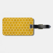 Étiquette À Bagage Hexagone Motif Hexagon Jaune (Dos horizontal)