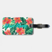 Étiquette À Bagage Hibiscus à l'orange tropicale (Dos horizontal)