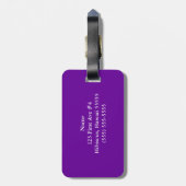 Étiquette À Bagage Hibiscus bleu et blanc (Dos Vertical)