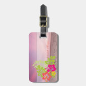 Étiquette À Bagage Hibiscus hawaïens de Sunset Beach Tropical (Devant Vertical)