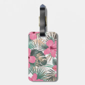 Étiquette À Bagage Hibiscus rose tropical (Dos Vertical)