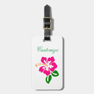 Étiquette À Bagage Hibiscus rose tropical Thunder_Cove