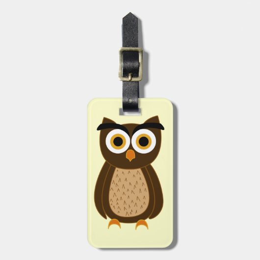 Étiquette À Bagage Hibou (Devant Vertical)