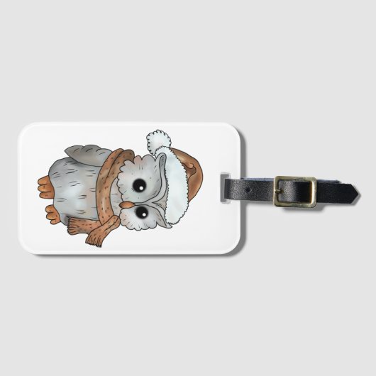 Étiquette À Bagage Hibou  (Devant Horizontal)