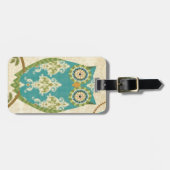 Étiquette À Bagage Hibou avec les motifs circulaires (Devant horizontal)