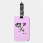 Étiquette À Bagage Hibou de mère et de bébé sur une branche d'arbre (Dos Vertical)