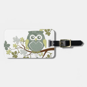 Étiquette À Bagage Hibou de point de polka dans l'arbre