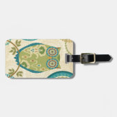 Étiquette À Bagage Hibou décoratif avec des conceptions circulaires (Devant horizontal)