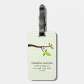 Étiquette À Bagage Hibou vert mignon (Dos Vertical)
