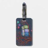 Étiquette À Bagage Hiboux lunatiques - se dorant dans l'étincelle de (Dos Vertical)