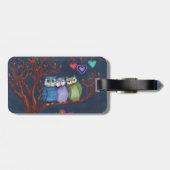 Étiquette À Bagage Hiboux lunatiques - se dorant dans l'étincelle de (Dos horizontal)