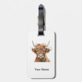 Étiquette À Bagage Highland Cow (Dos Vertical)