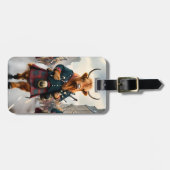 Étiquette À Bagage Highland Harmony : Bagpipe Highland Cow Band (Devant horizontal)