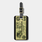 Étiquette À Bagage Hingham 1860 le Massachusetts note des cinq (Devant Vertical)