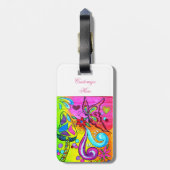 Étiquette À Bagage hippie super en diagonale (Dos Vertical)