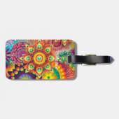 Étiquette À Bagage Hippie Super Techno Psychedelic Thunder_Cove (Dos horizontal)