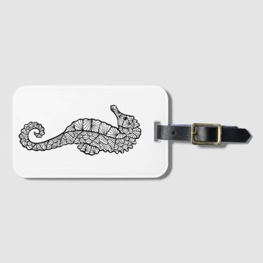 Étiquette À Bagage Hippocampe inspiré (Devant Horizontal)