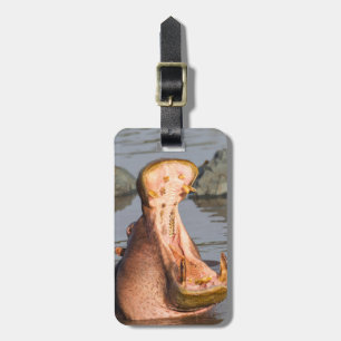 Étiquette À Bagage Hippopotame bâillant, Tanzanie