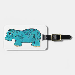 Étiquette À Bagage Hippopotamus heureux égyptien