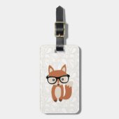 Étiquette À Bagage Hipster Baby Fox avec lunettes (Devant Vertical)