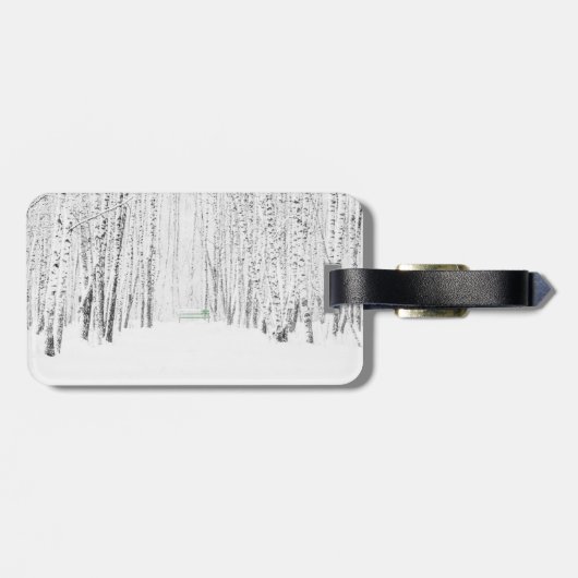 Étiquette À Bagage Histoire de Noël blanche (Dos horizontal)