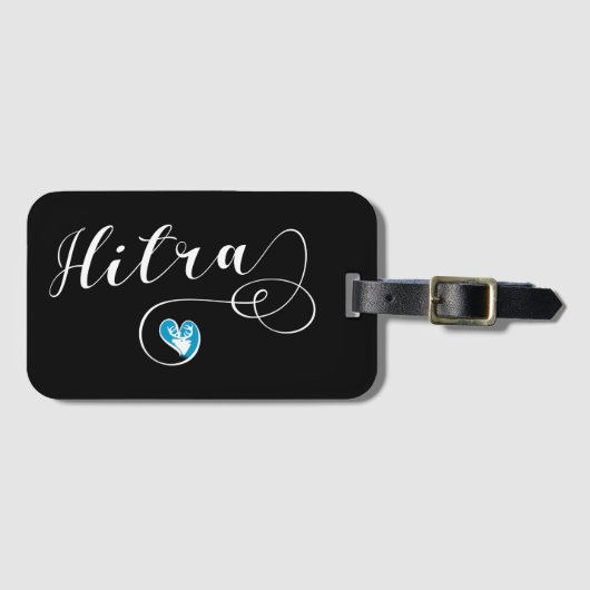 Étiquette À Bagage Hitra Drapeau Coeur, Norvège (Devant Horizontal)