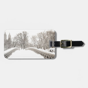 Étiquette À Bagage Hiver de Central Park Romance - pont d'arc
