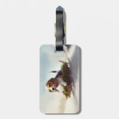 Étiquette À Bagage hiver de neige de Noël beagle (Dos Vertical)