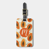Étiquette À Bagage Hiya Papaya Motif (Devant Vertical)