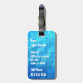 Étiquette À Bagage HO’OMAU - Collage primitif des dauphins hawaïens (Dos Vertical)