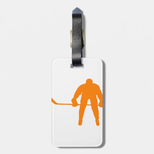 Étiquette À Bagage Hockey orange (Dos Vertical)