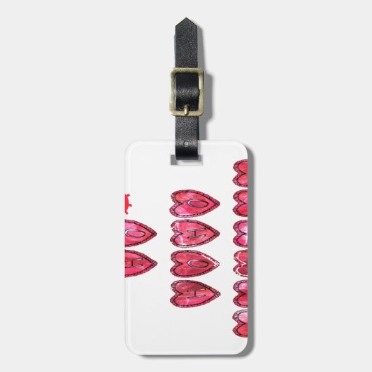 Étiquette À Bagage Hoho ! Père Noël coeur cool texte Noël amour desi (Devant Vertical)