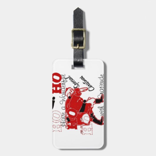 Étiquette À Bagage HOHOHO Avoir un merveilleux Noël avec gratitude (Devant Vertical)