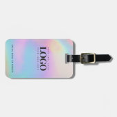 Étiquette À Bagage Holographe Iridescente Logo de l'entreprise Busine (Devant horizontal)